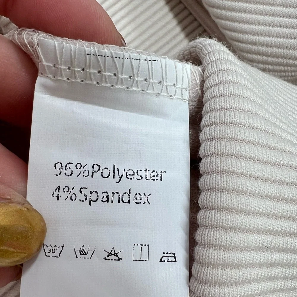Trendy Queen Half Zip Pullover Sweatshirt Size Large NEW Beige - Picture 12 of 14